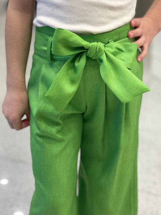 FUN FUN - Pantalone verde con cintura bambina