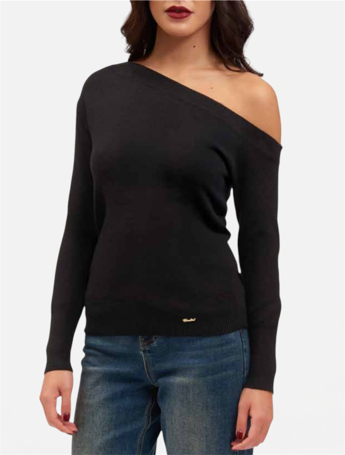 KORALLINE - Maglia asimmetrica con arriccio laterale donna