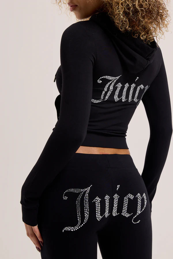 JUICY COUTURE - Pantalone in jersey con logo in strass donna