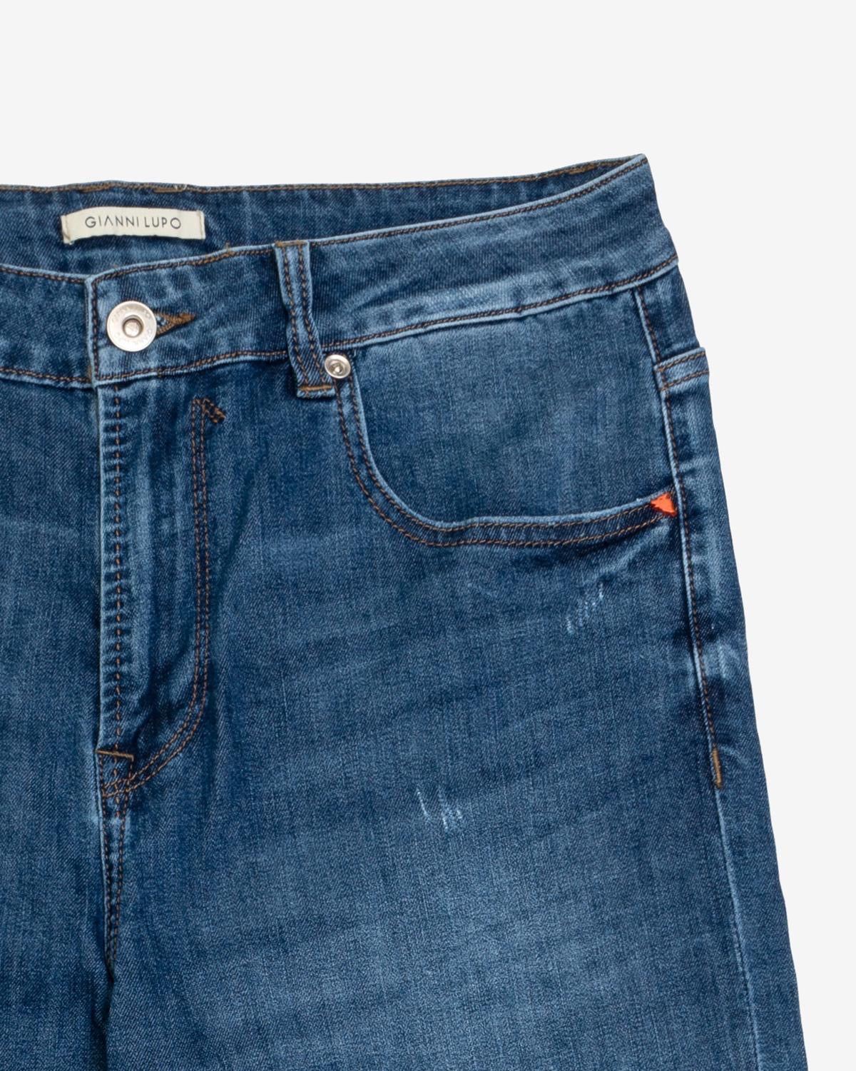 GIANNI LUPO - Jeans blu con strappi uomo