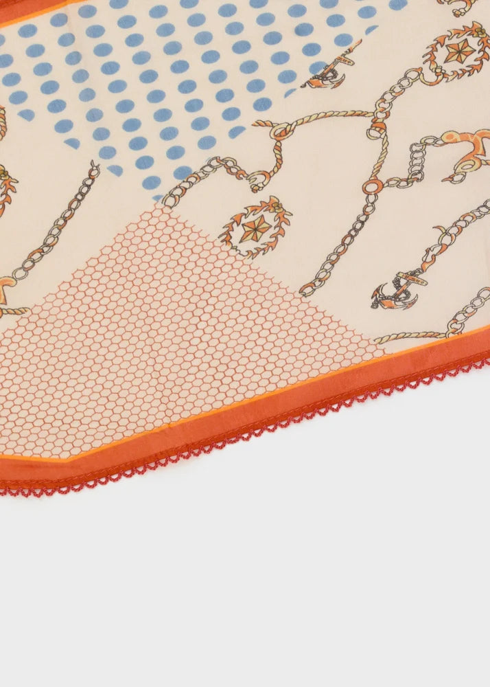 NALI - Foulard pied de poule seta cotone