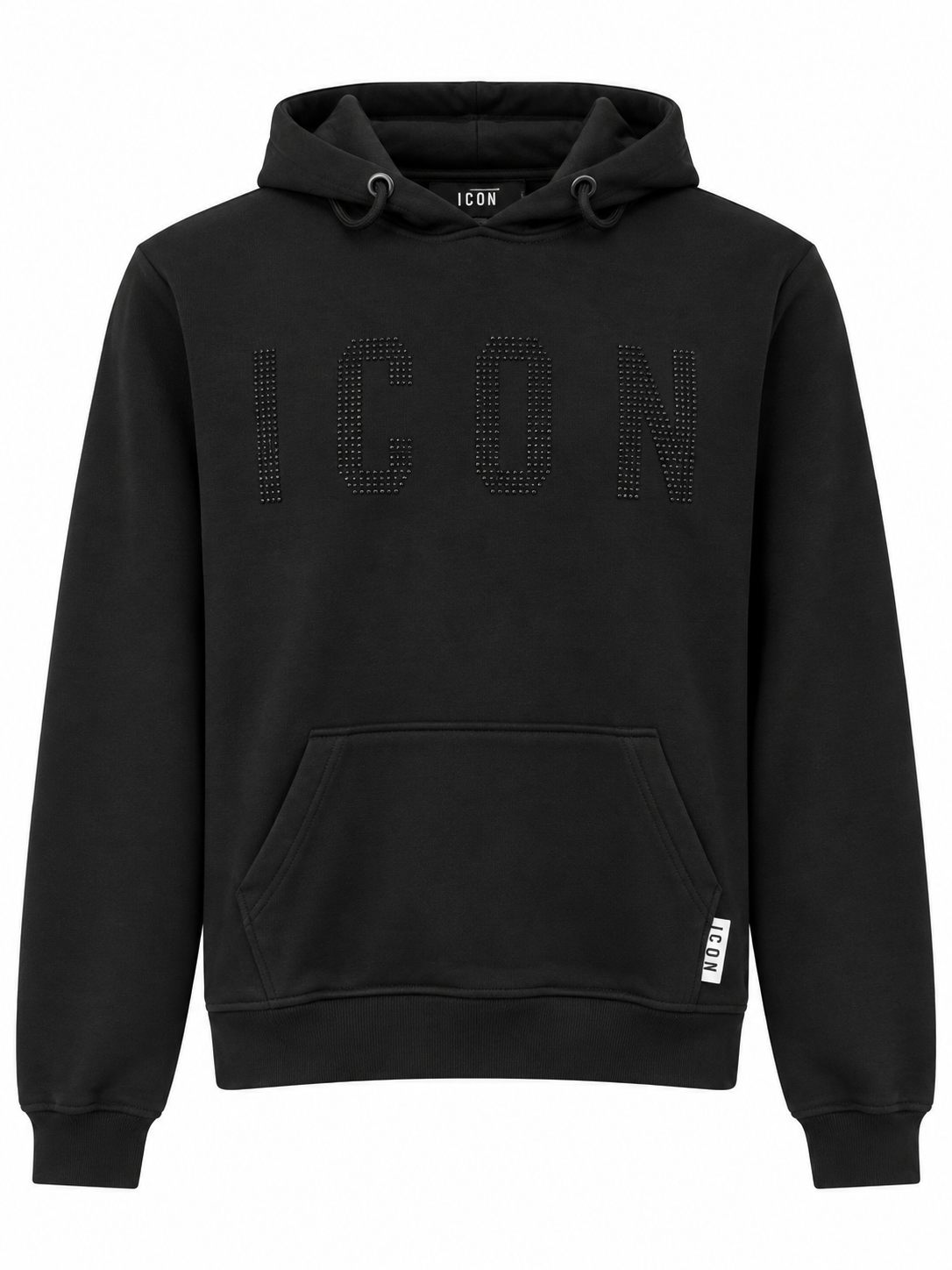 ICON - Felpa con cappuccio e logo in strass donna