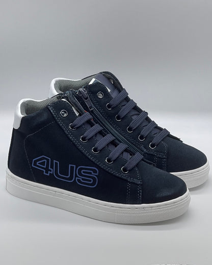 4US BY CESARE PACIOTTI - Sneakers blu in pelle scamosciata