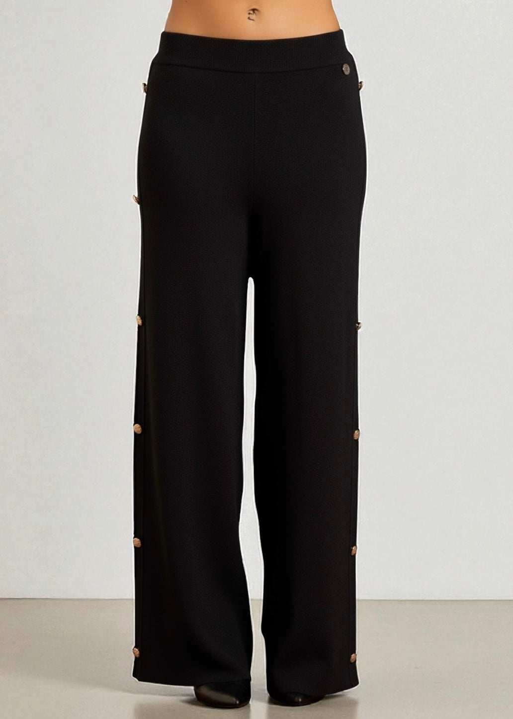 TAKE TWO - Pantalone in lana con bottoni oro donna