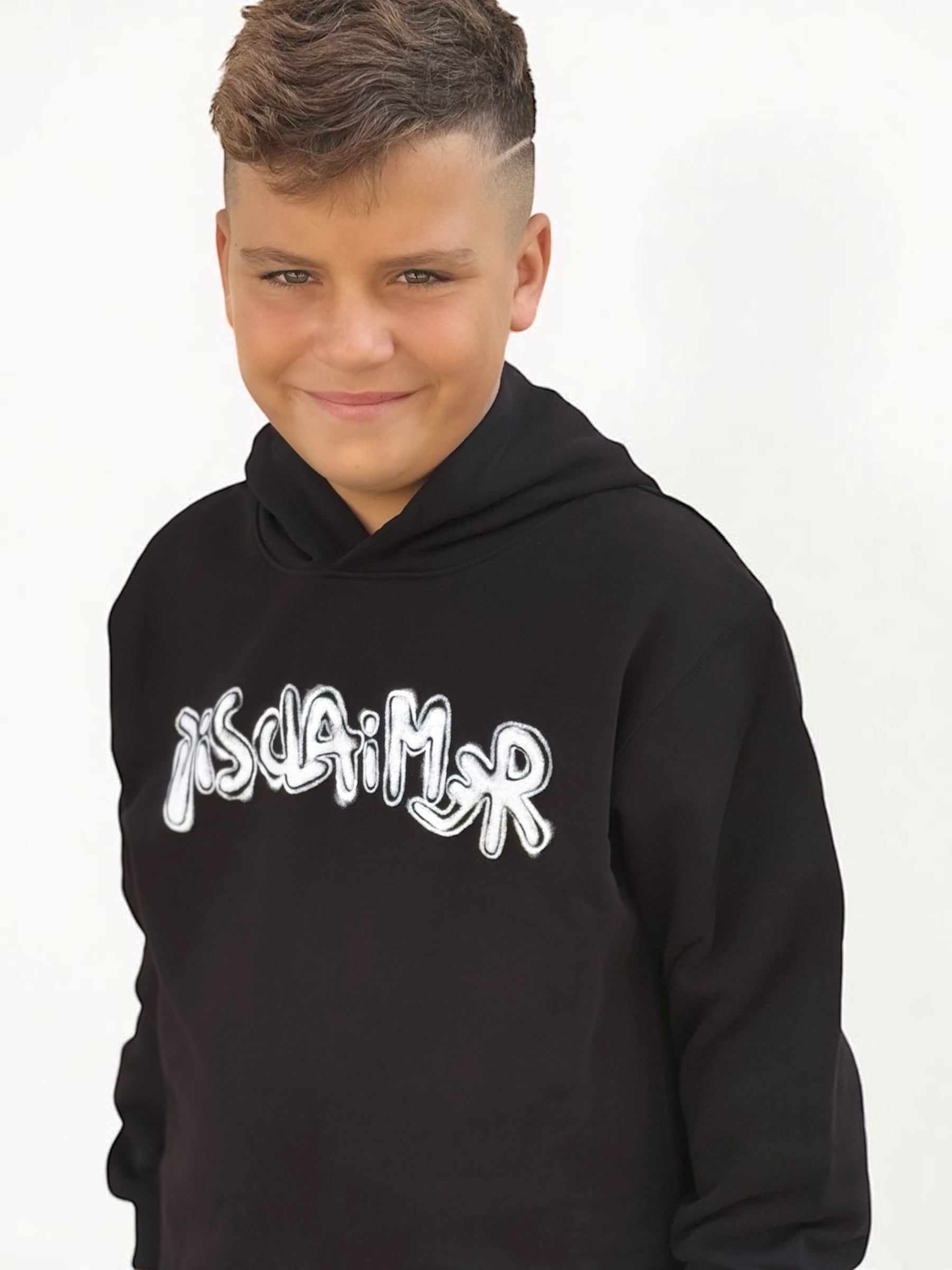 DISCLAIMER Felpa con cappuccio e logo bambino – SerenEmma