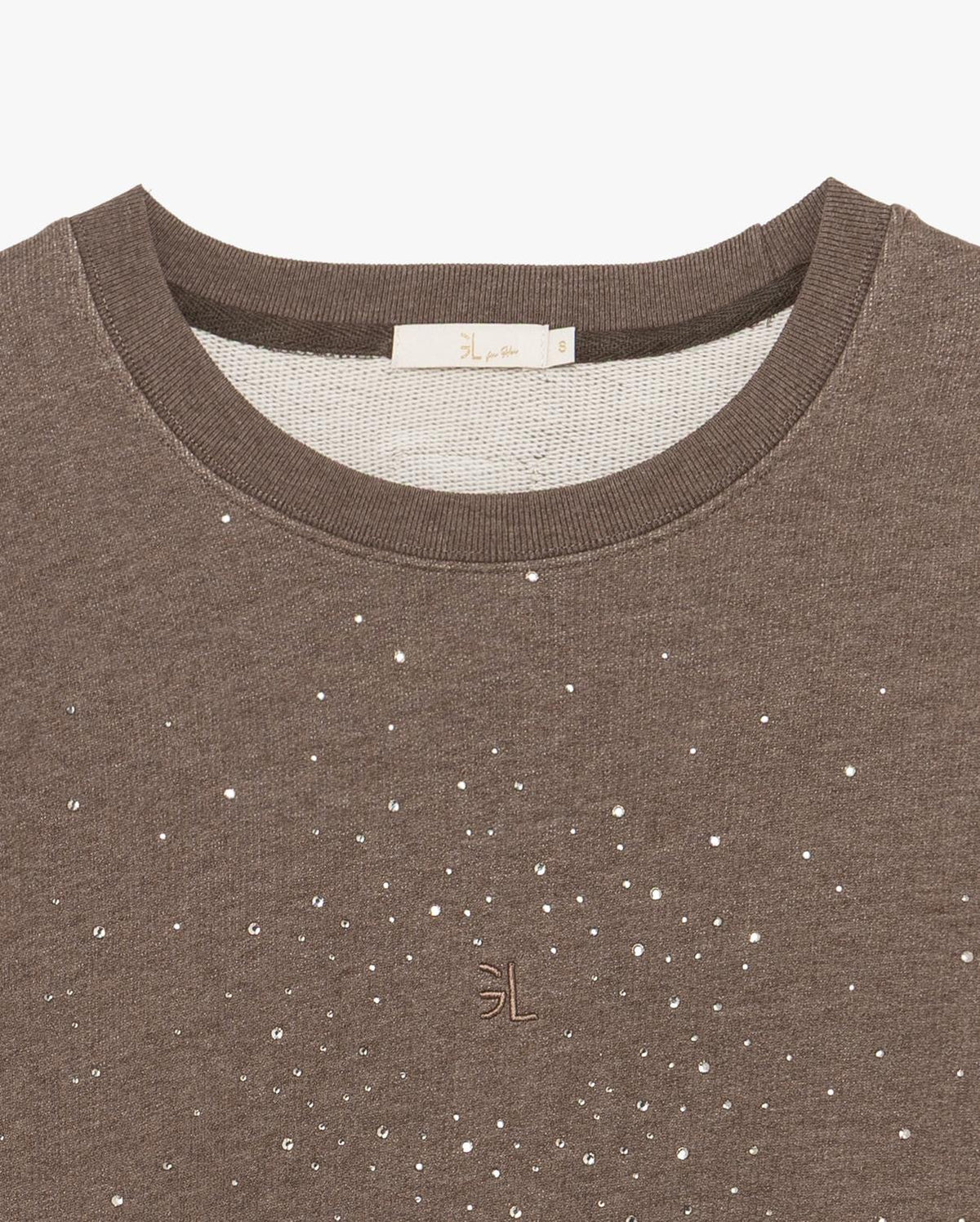 GL FOR HER - Felpa girocollo con strass donna