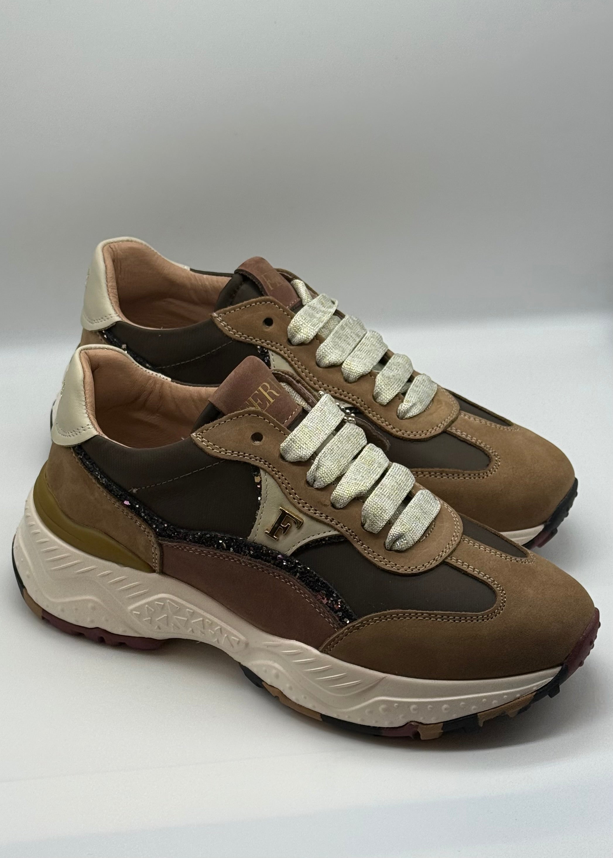 FERRE - Sneakers glitter  platform donna