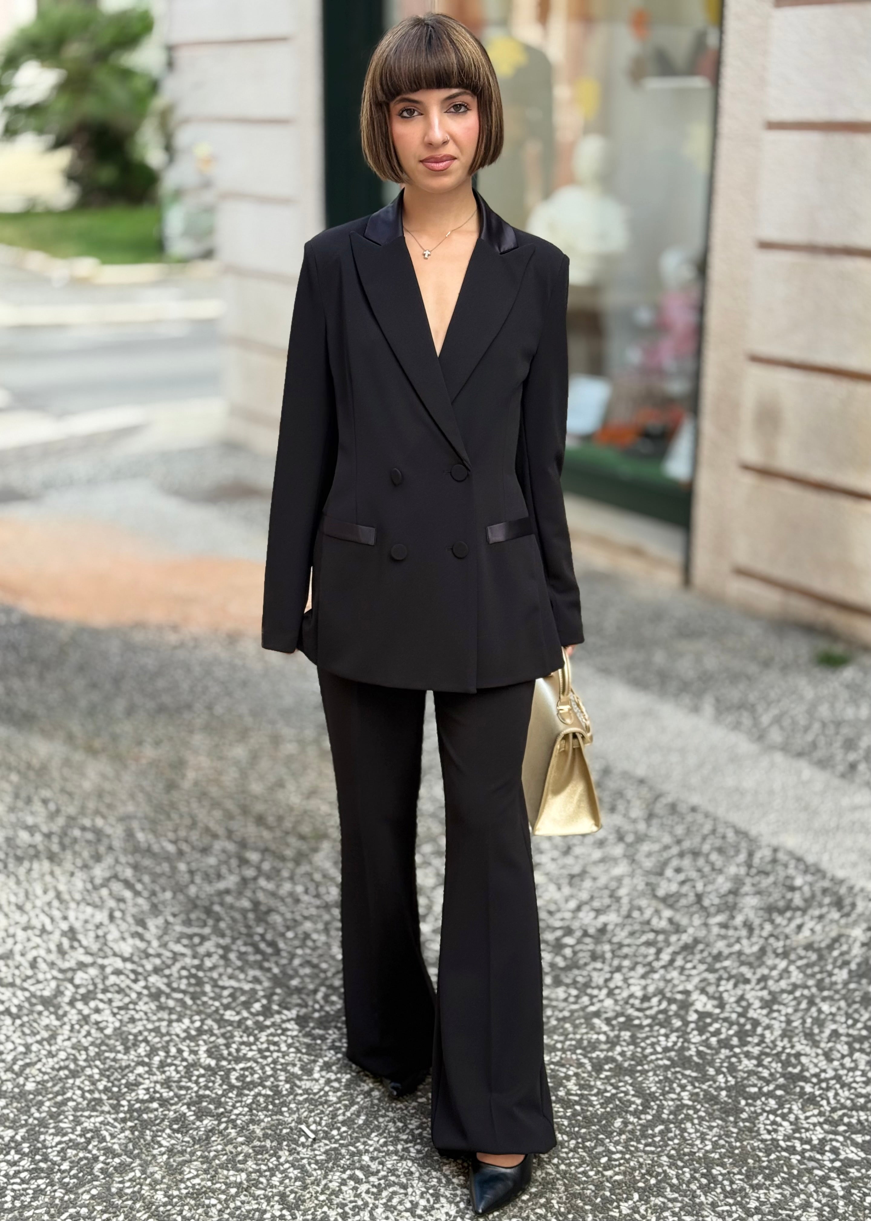 ZAHJR - Pantalone tailleur  a zampa donna