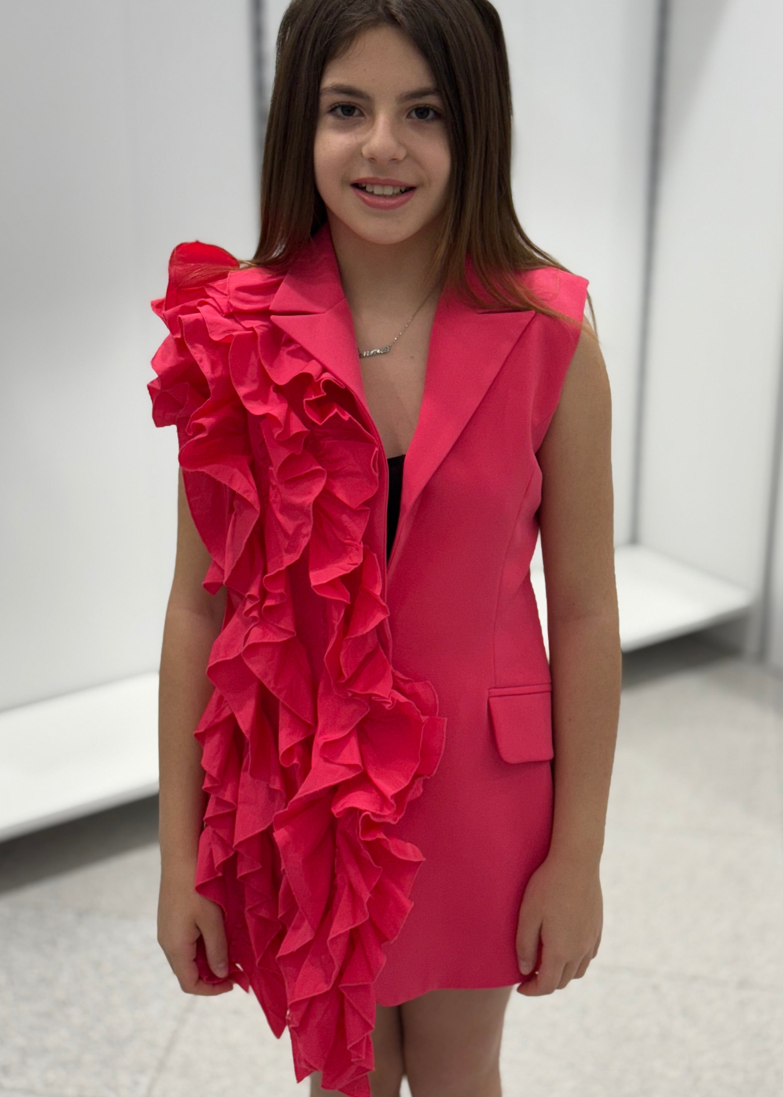 FUN FUN - COUTURE -  Tuta fucsia con maxi rouge