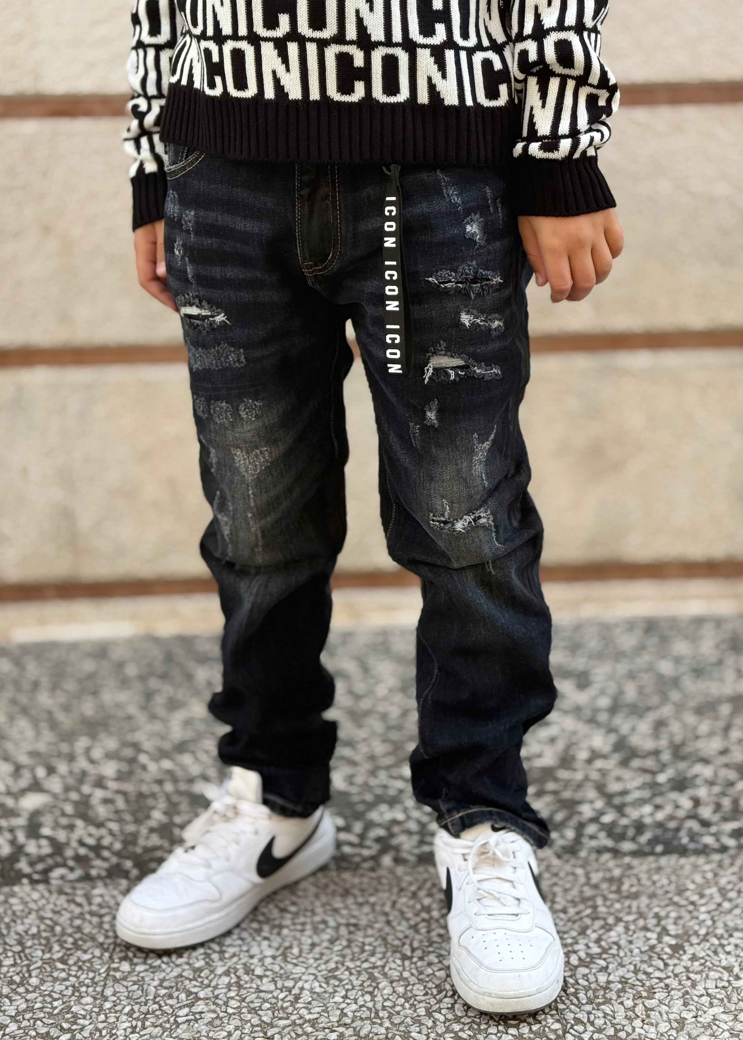 ICON - Jeans con strappi bambino