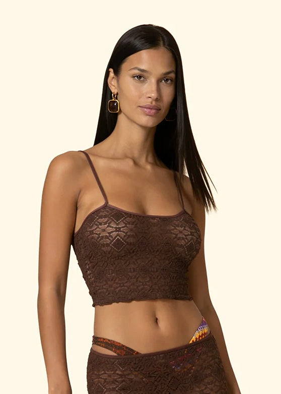 F**K - Top crop PIZZO donna