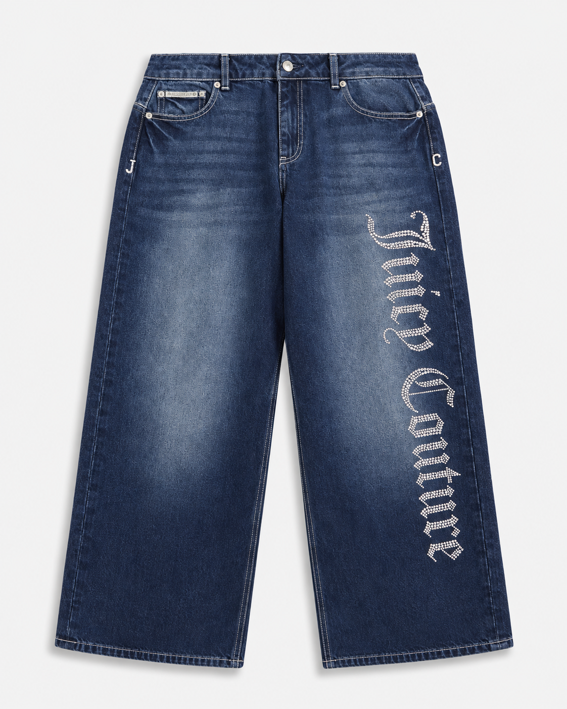 JUICY COUTURE - Jeans a palazzo con logo in strass donna