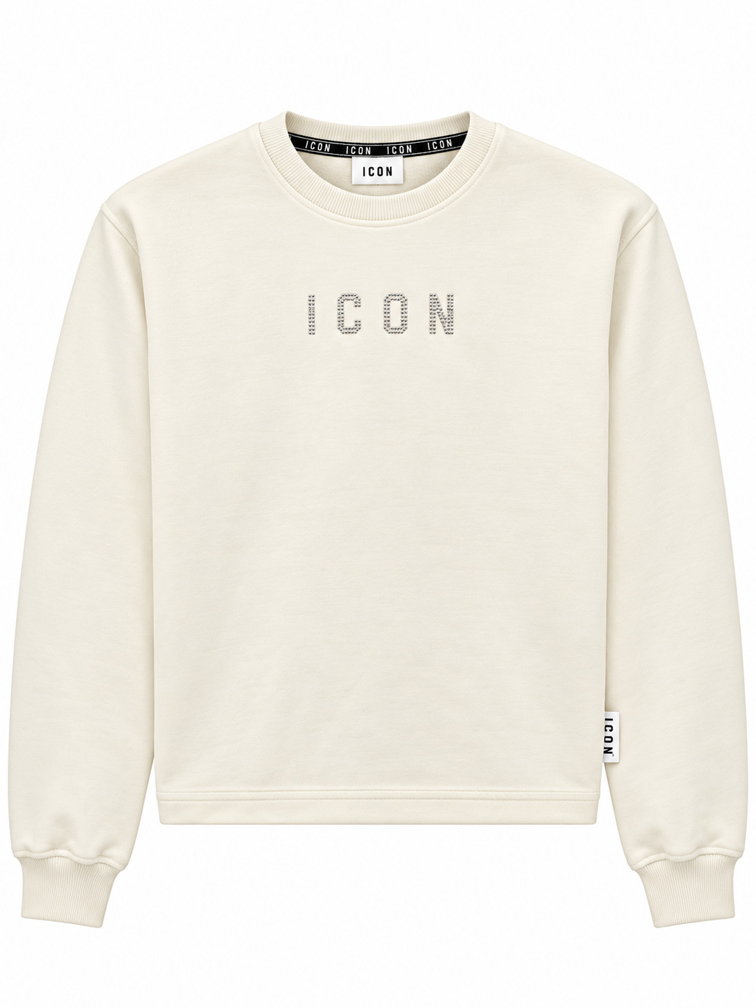 ICON - Felpa crop con logo in strass donna