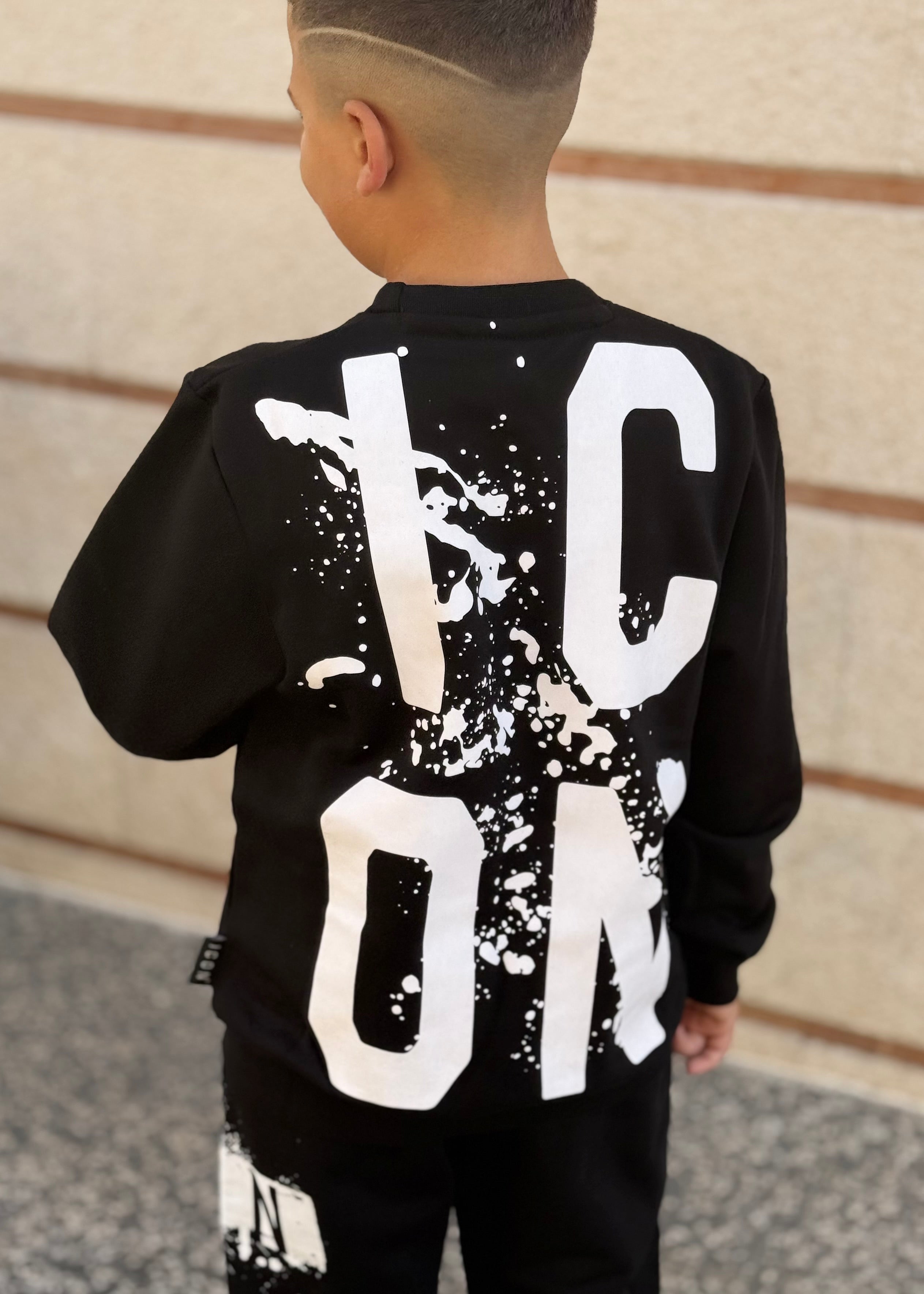 ICON - Felpa girocollo con logo schizzi sul retro bambino