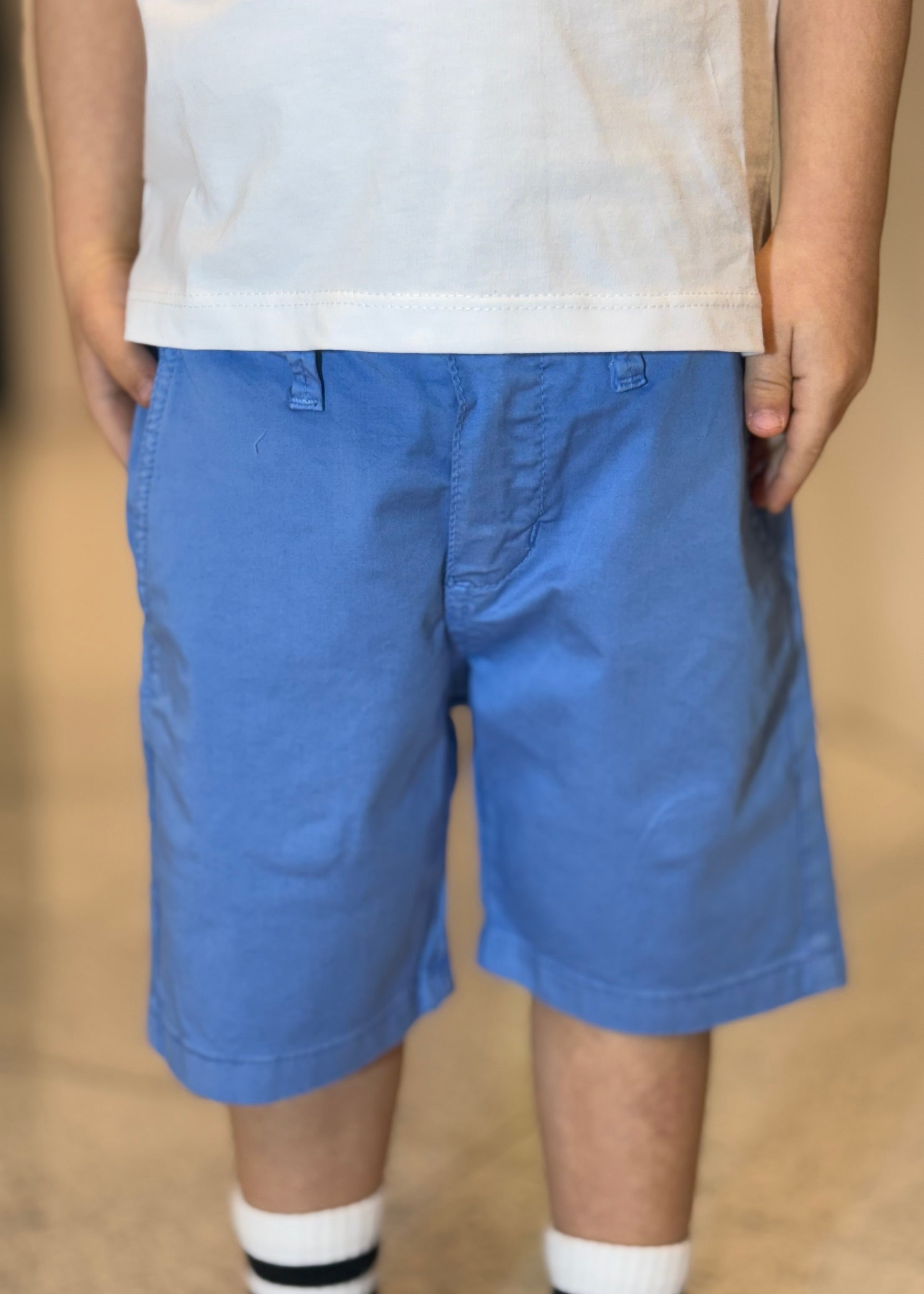 NEVER TOO - Bermuda cielo in cotone bambino