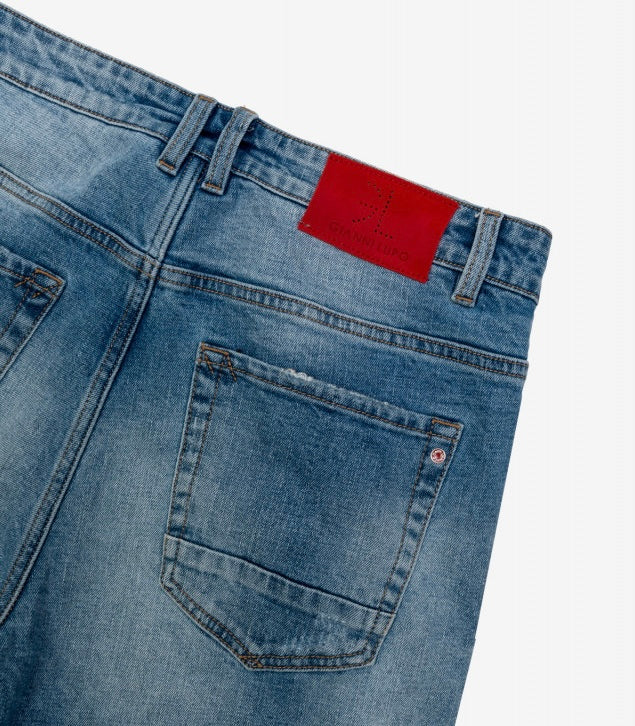 GIANNI LUPO - Jeans strappato con accessorio uomo