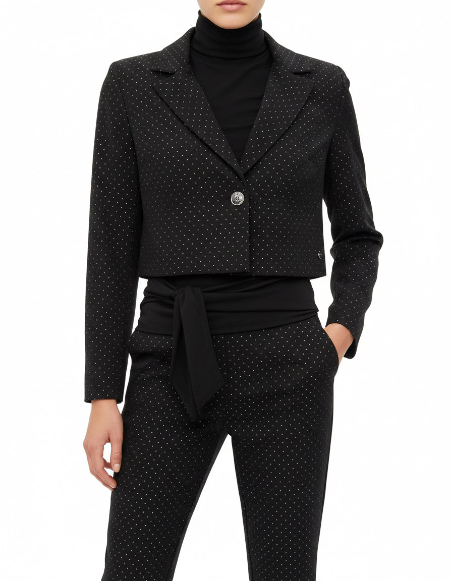 JE NE - Giacca crop con mini borchiette