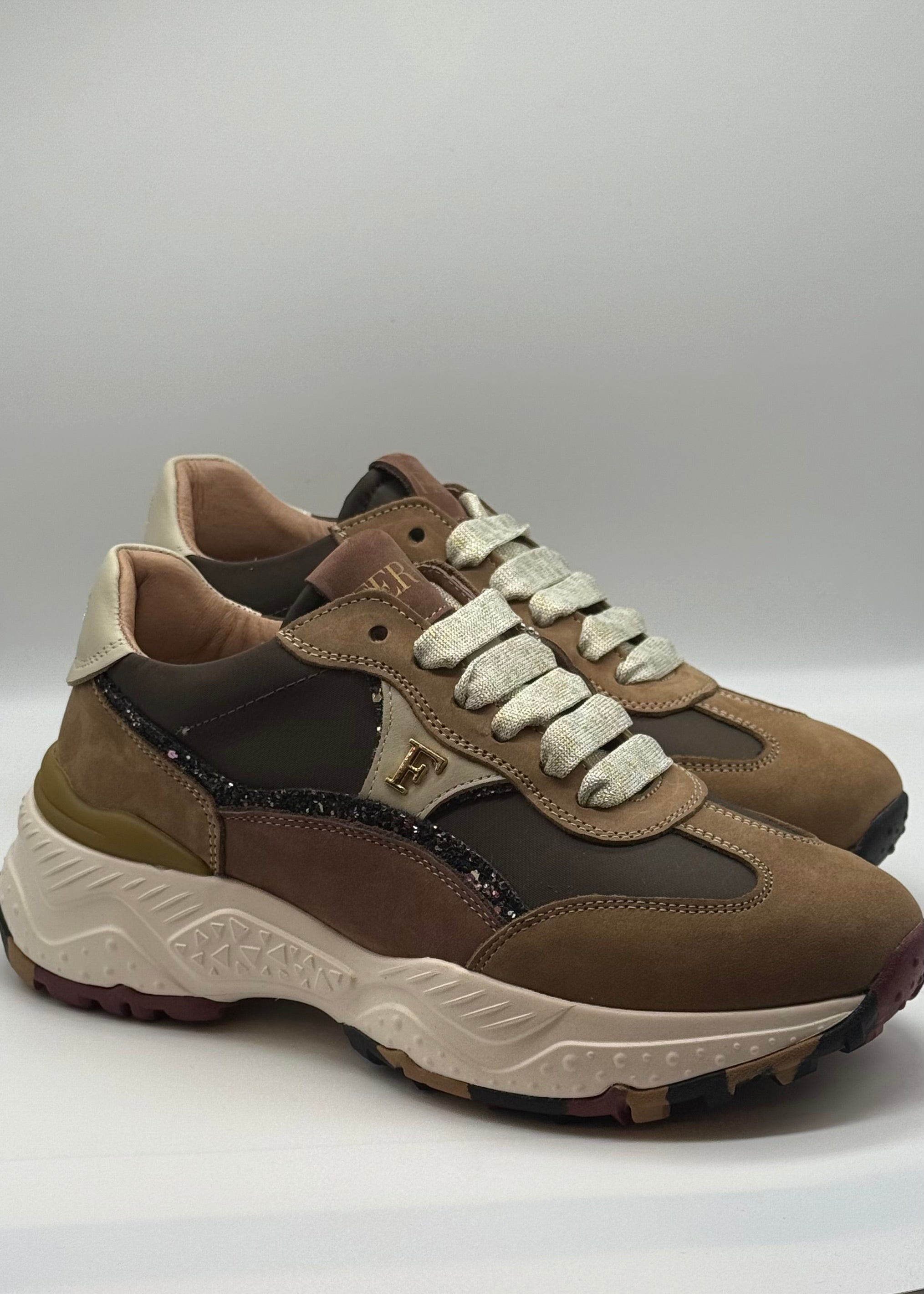 FERRE - Sneakers glitter  platform donna