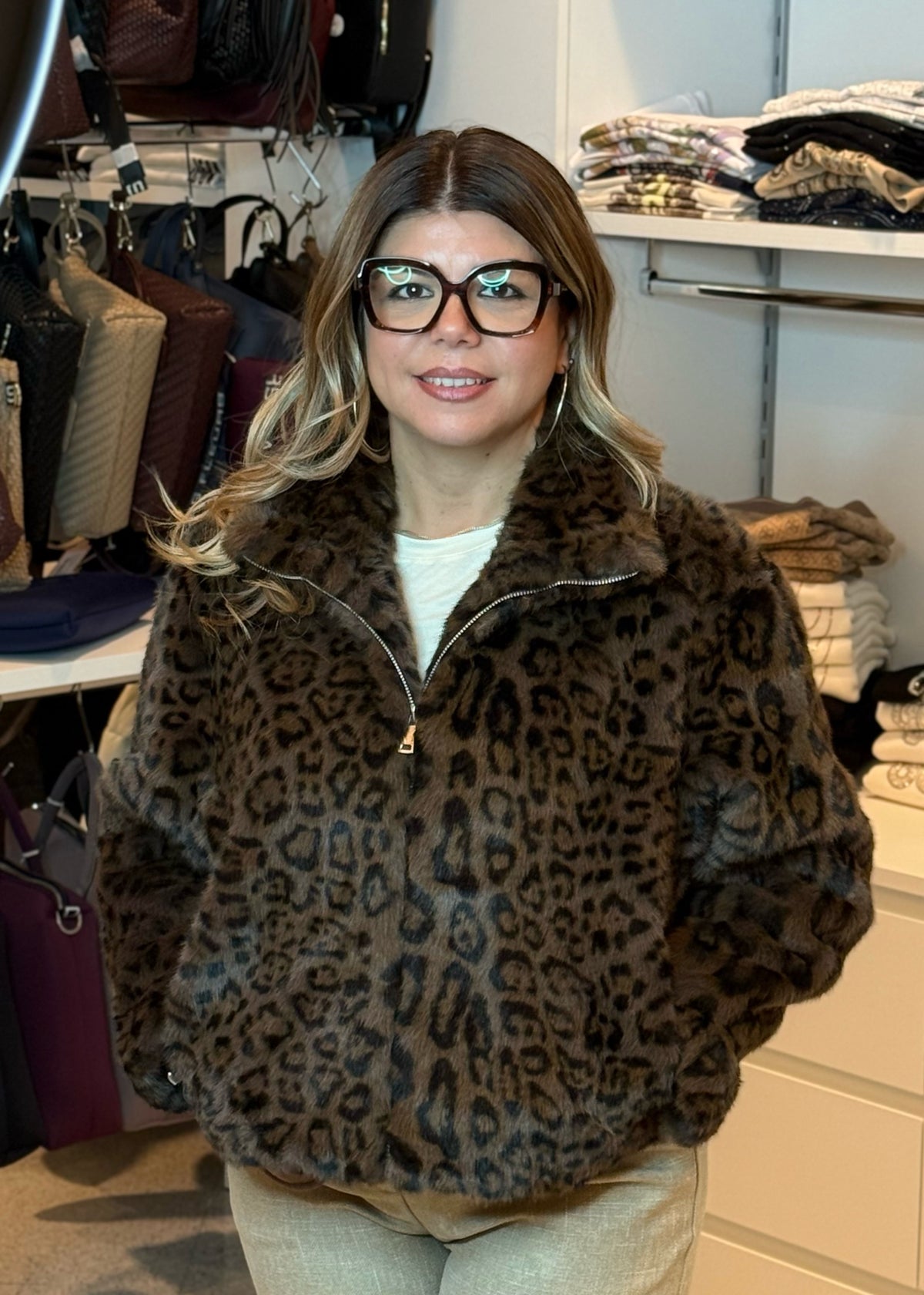 GIO CELLINI - Pelliccia leopardata  donna
