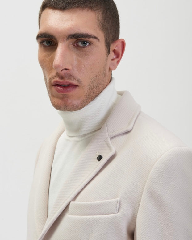 GIANNI LUPO - Cappotto in panno color panna uomo uomo