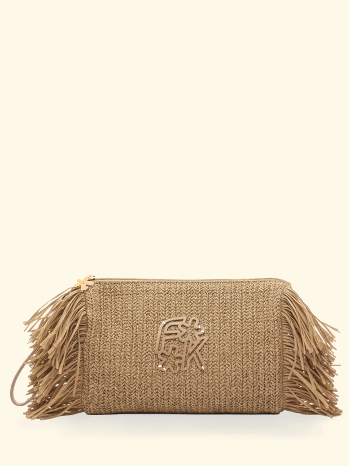 F**K - Maxi pochette in paglia con frange donna