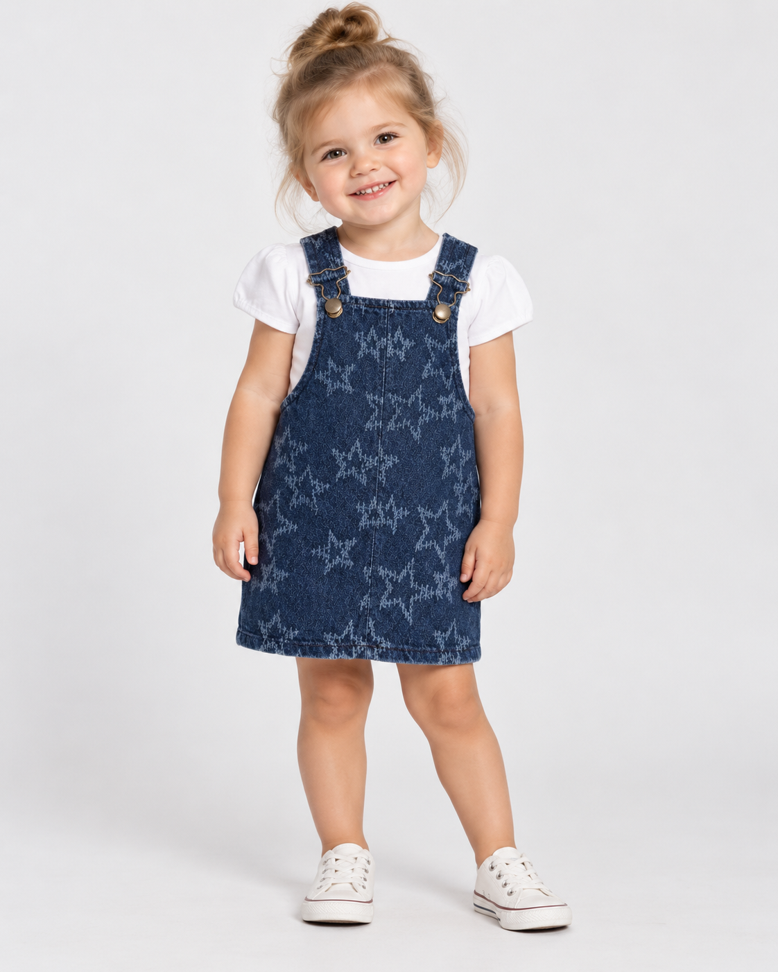 JANICE - OUTFIT COMPLETO - Salopette in denim con t-shirt neonata - bambina