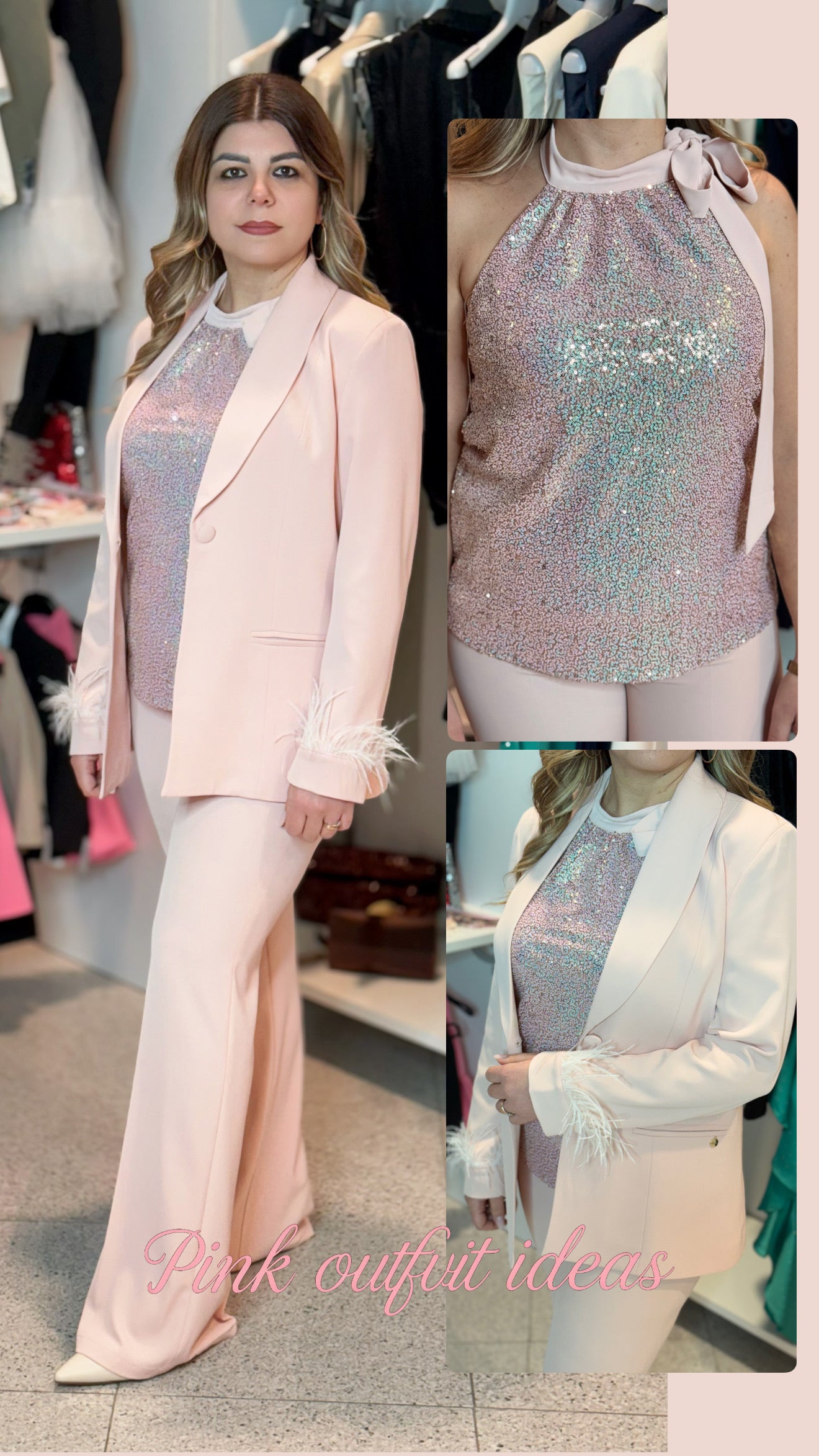 JE-NE - Tailleur con piume donna