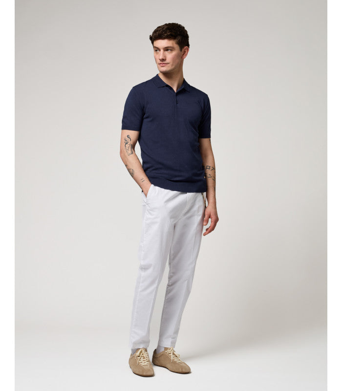 GIANNI LUPO - Polo in maglia blu uomo