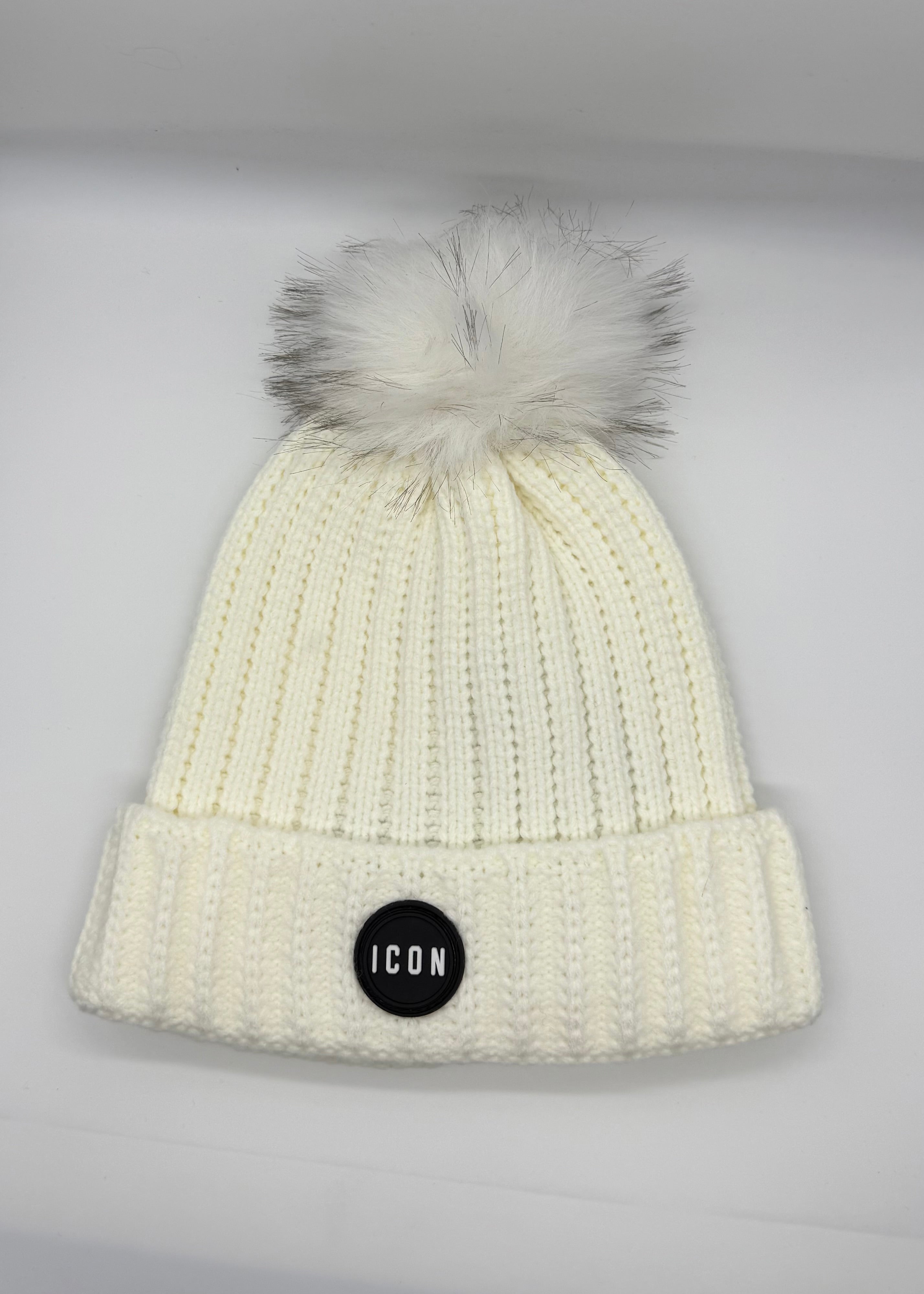 ICON - Cappello con pon pon e logo gommato unisex