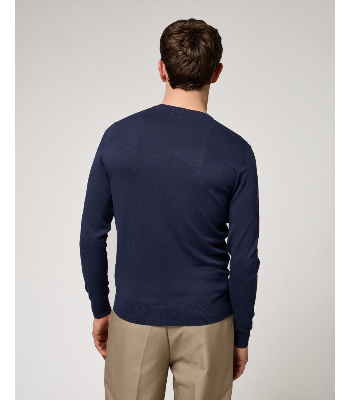 GIANNI LUPO - Maglia blu girocollo uomo