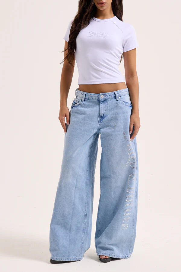 JUICY COUTURE - T-shirt con logo in strass donna