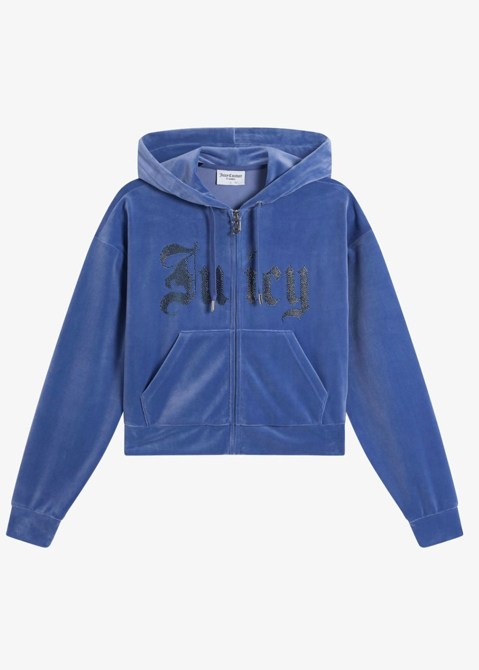 JUICY COUTURE - Giacca con logo in strass in ciniglia donna