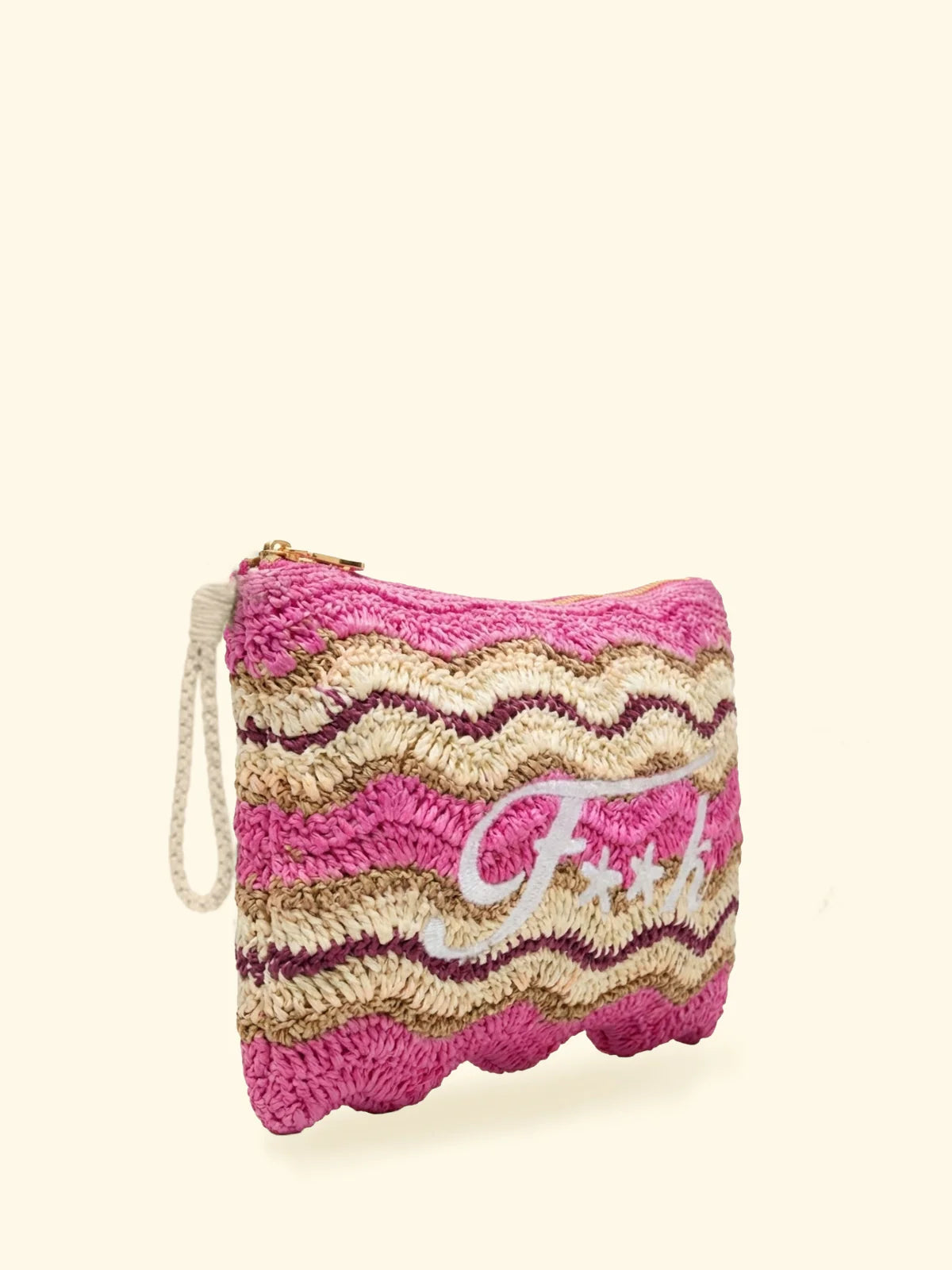 F**K - Mini pochette in paglia  donna
