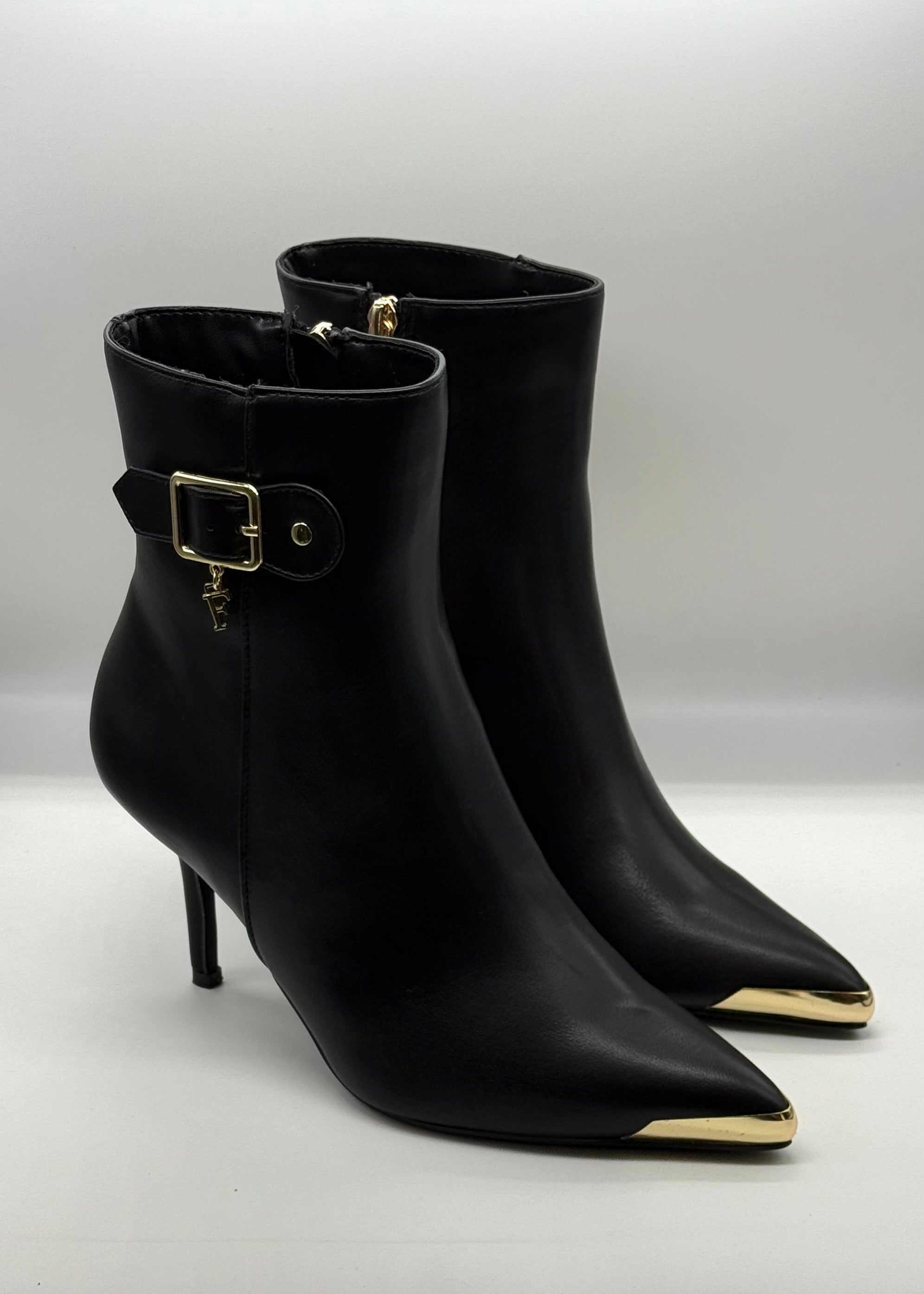 FERRE - Stivaletto con tacco con punta oro donna