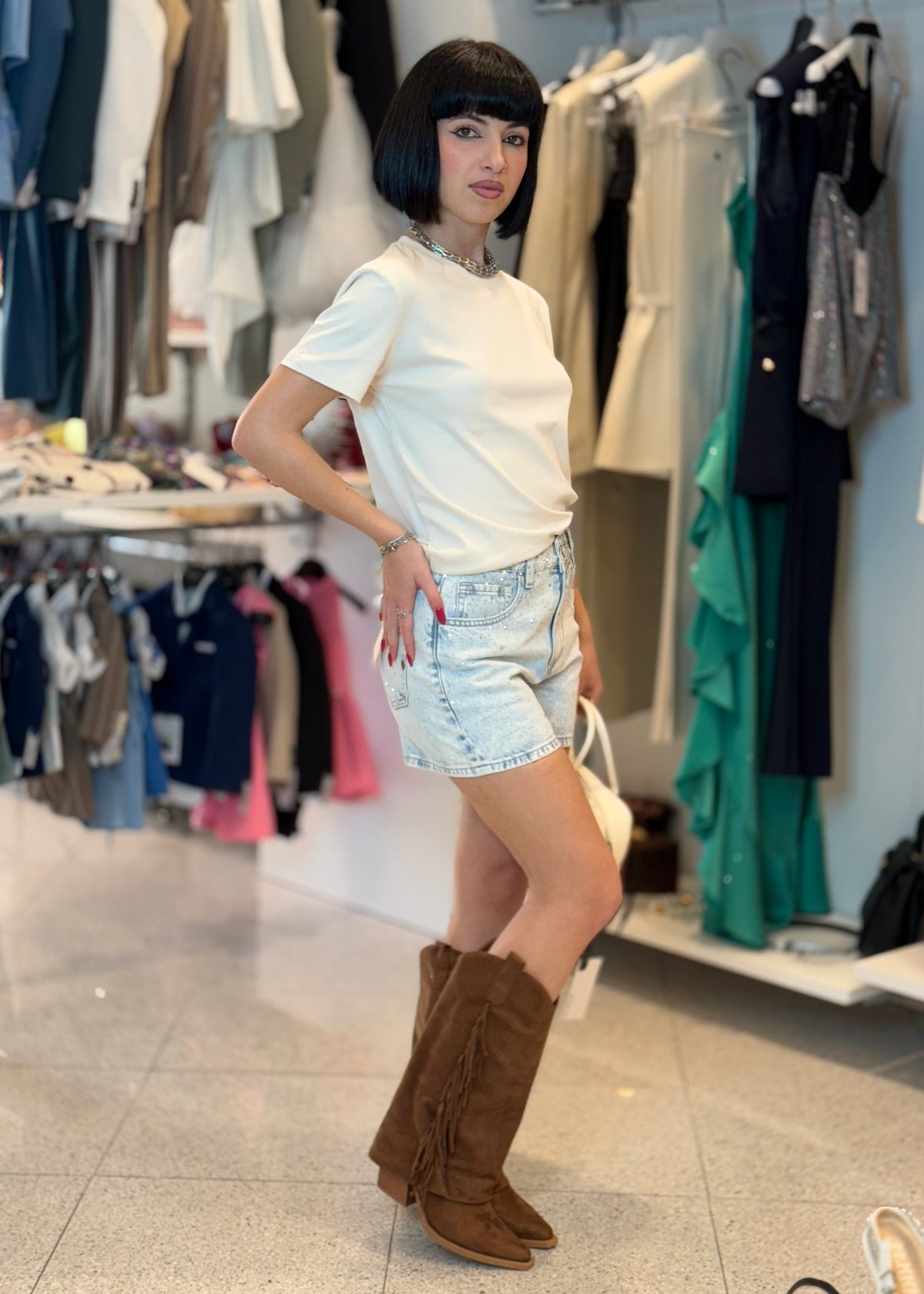 CRICHIC - Stivale texano con frange donna