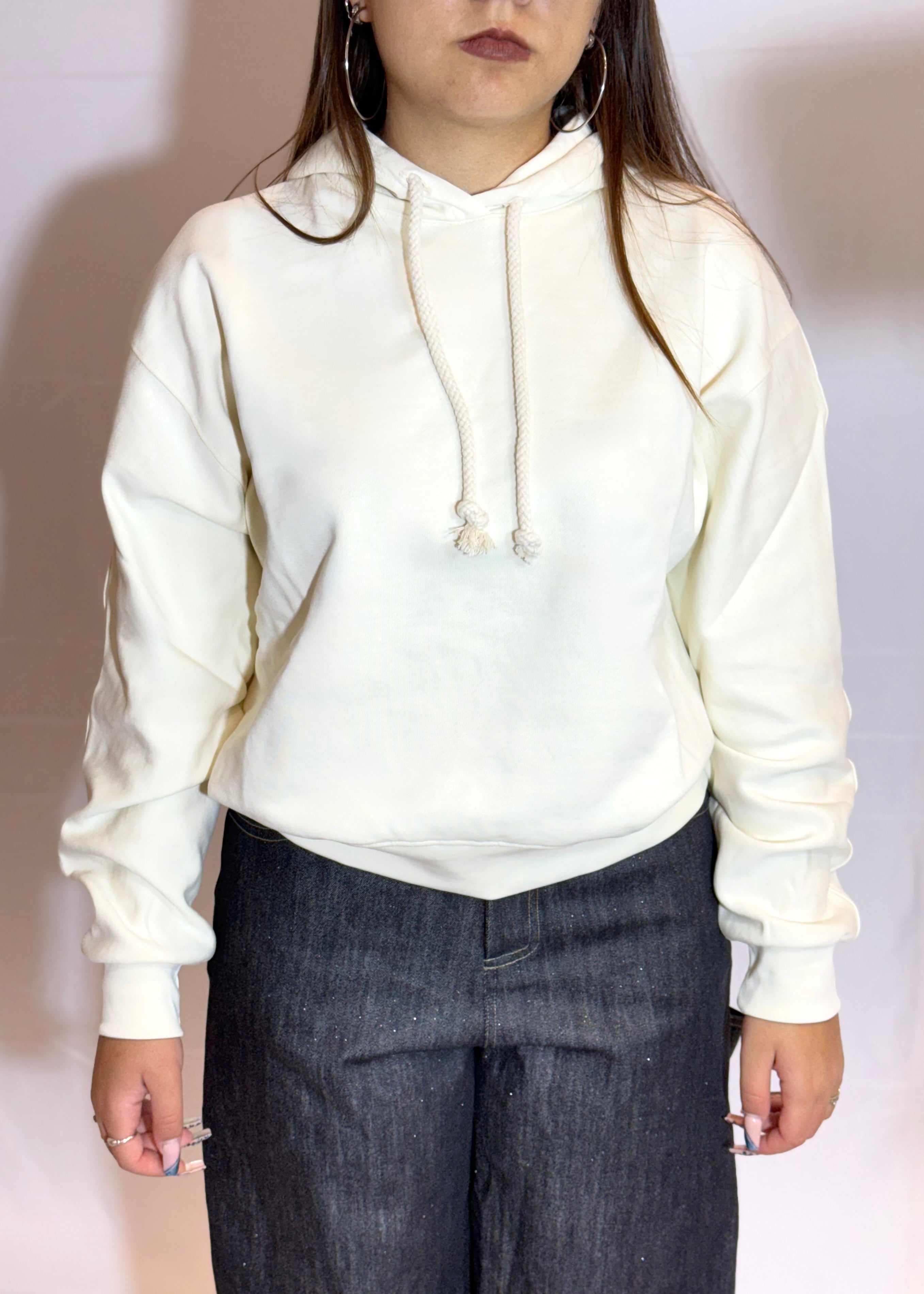 DISCLAIMER - Felpa con cappuccio e logo in strass donna