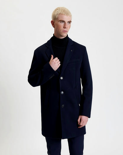 GIANNI LUPO - Cappotto nero in panno uomo