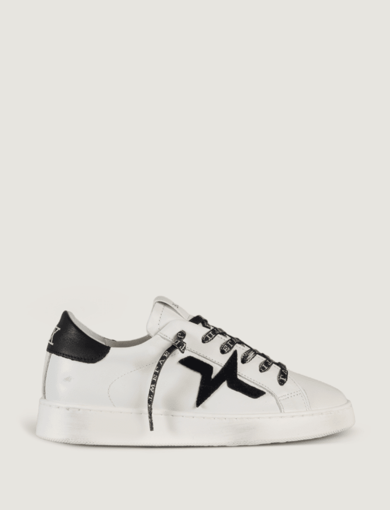 TWELVE - MEMORY FOAM -Sneakers bianca in pelle con dettagli neri