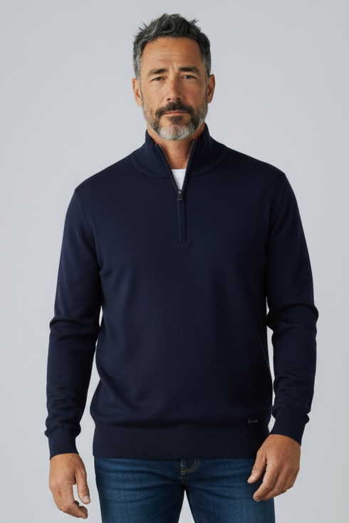 GIANNI LUPO - Maglioncino con collo e zip uomo