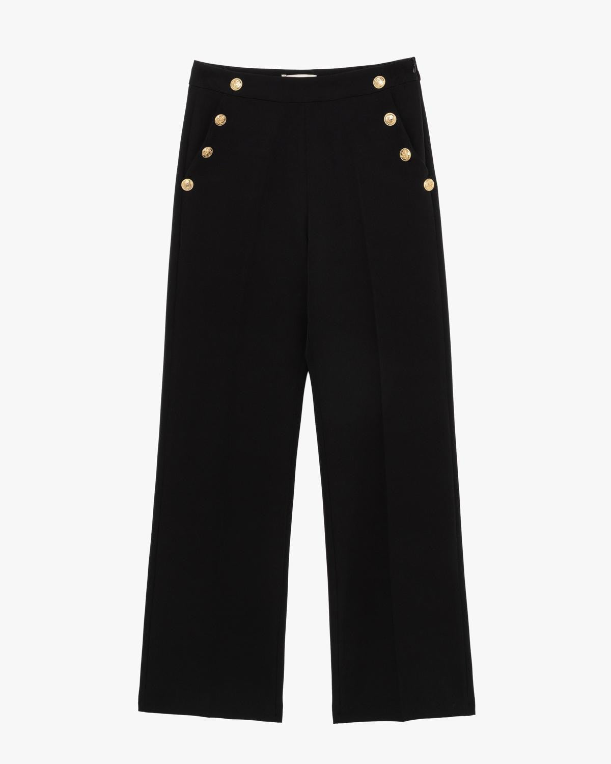 GL FOR HER - Pantalone palazzo con bottoni oro donna