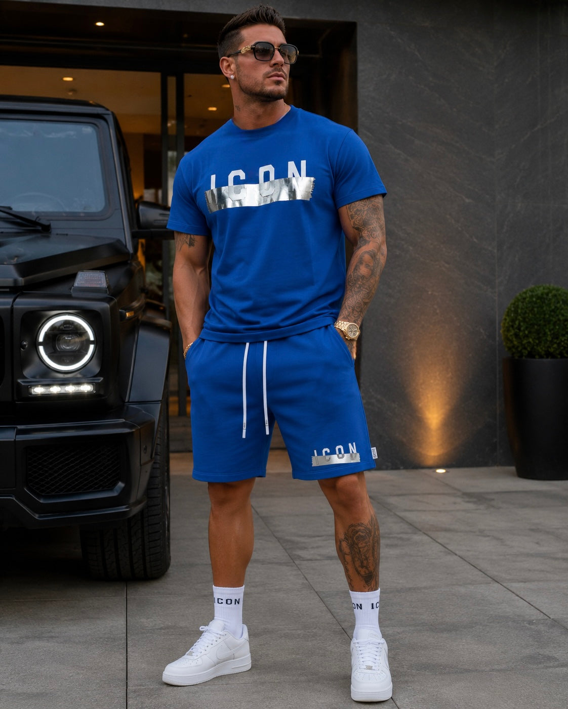 ICON - T-shirt con logo e scotch uomo