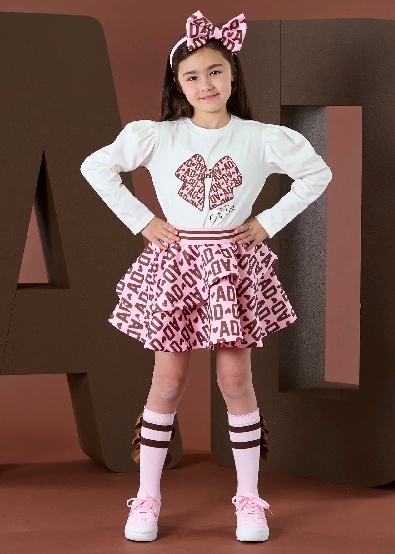 A-DEE - SET COMPLETO - T-shirt bianca e gonna Milan bambina