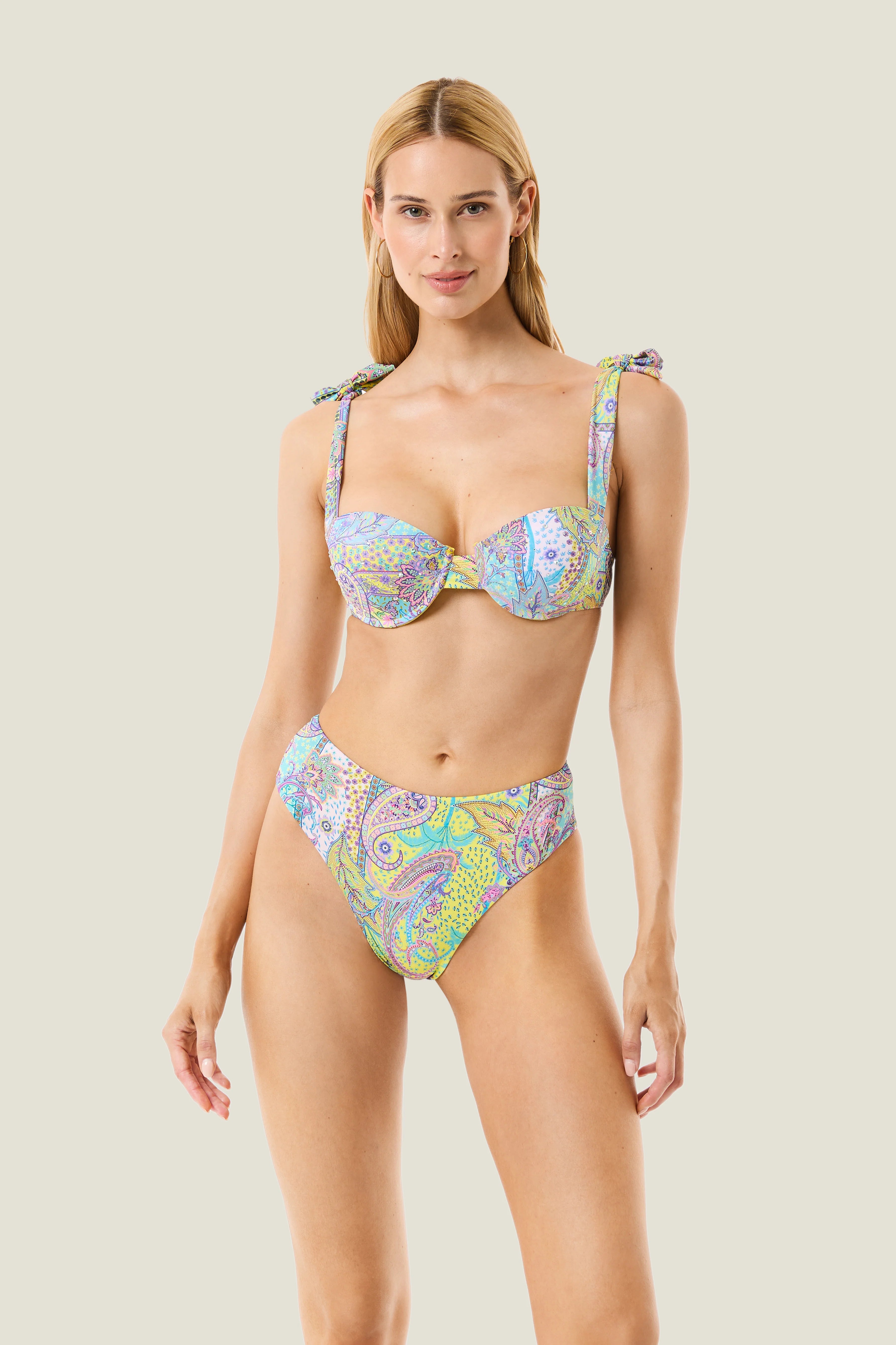 4GIVENESS - Bikini reggiseno con slip alto fisso CACHEMIRE PASTEL donna
