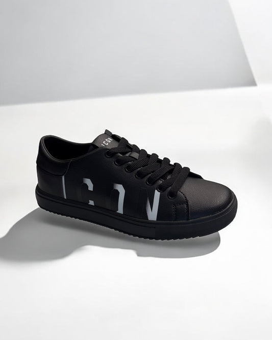 ICON - Sneakers nera con logo nero/grigio uomo