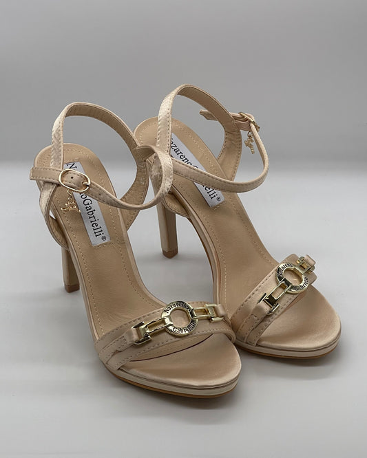 NAZARENO GABRIELLI - Sandalo gioiello oro con fibbia logata