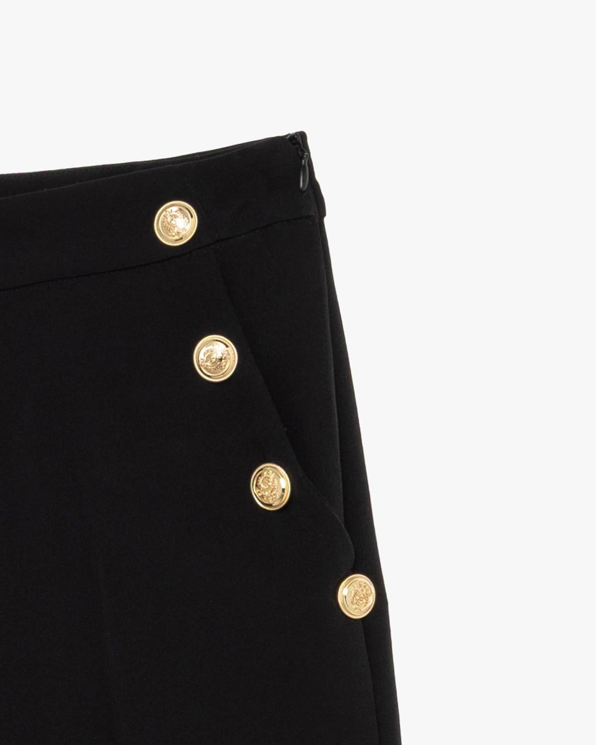 GL FOR HER - Pantalone palazzo con bottoni oro donna