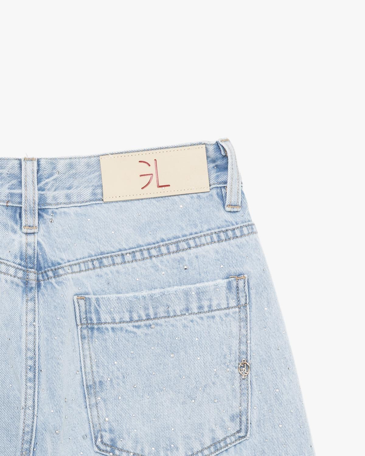 GL FOR HER - Jeans STELLA WIDE LEG con strass donna