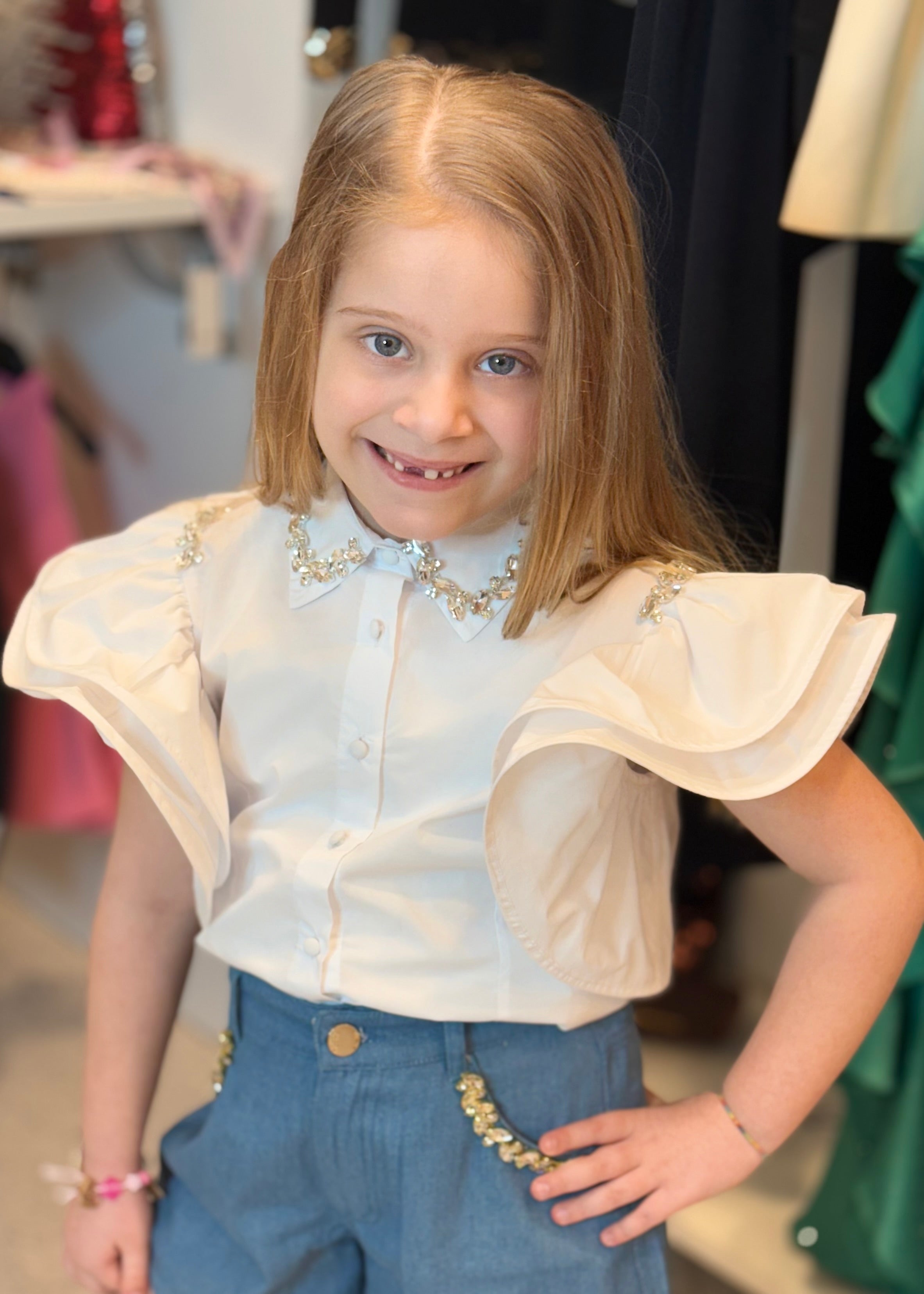 FUN FUN - Camicia con pietre bambina