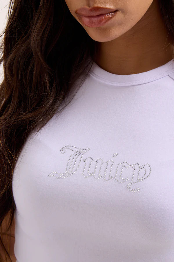 JUICY COUTURE - T-shirt con logo in strass donna