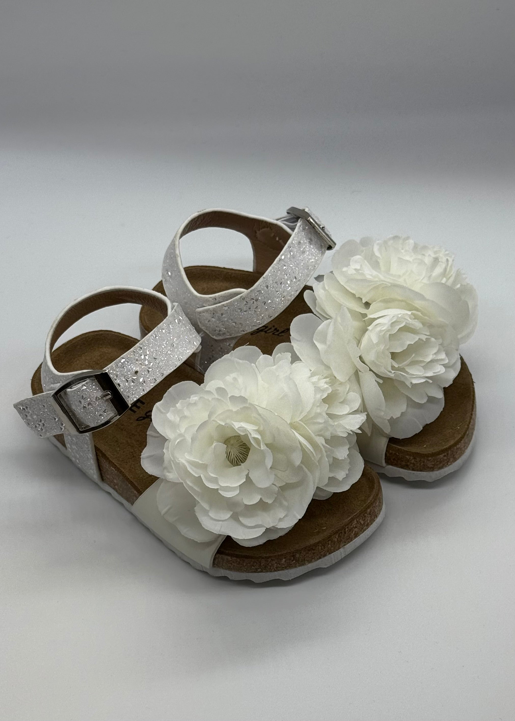 GAELLE - Sandalo bianco con fiore bambina